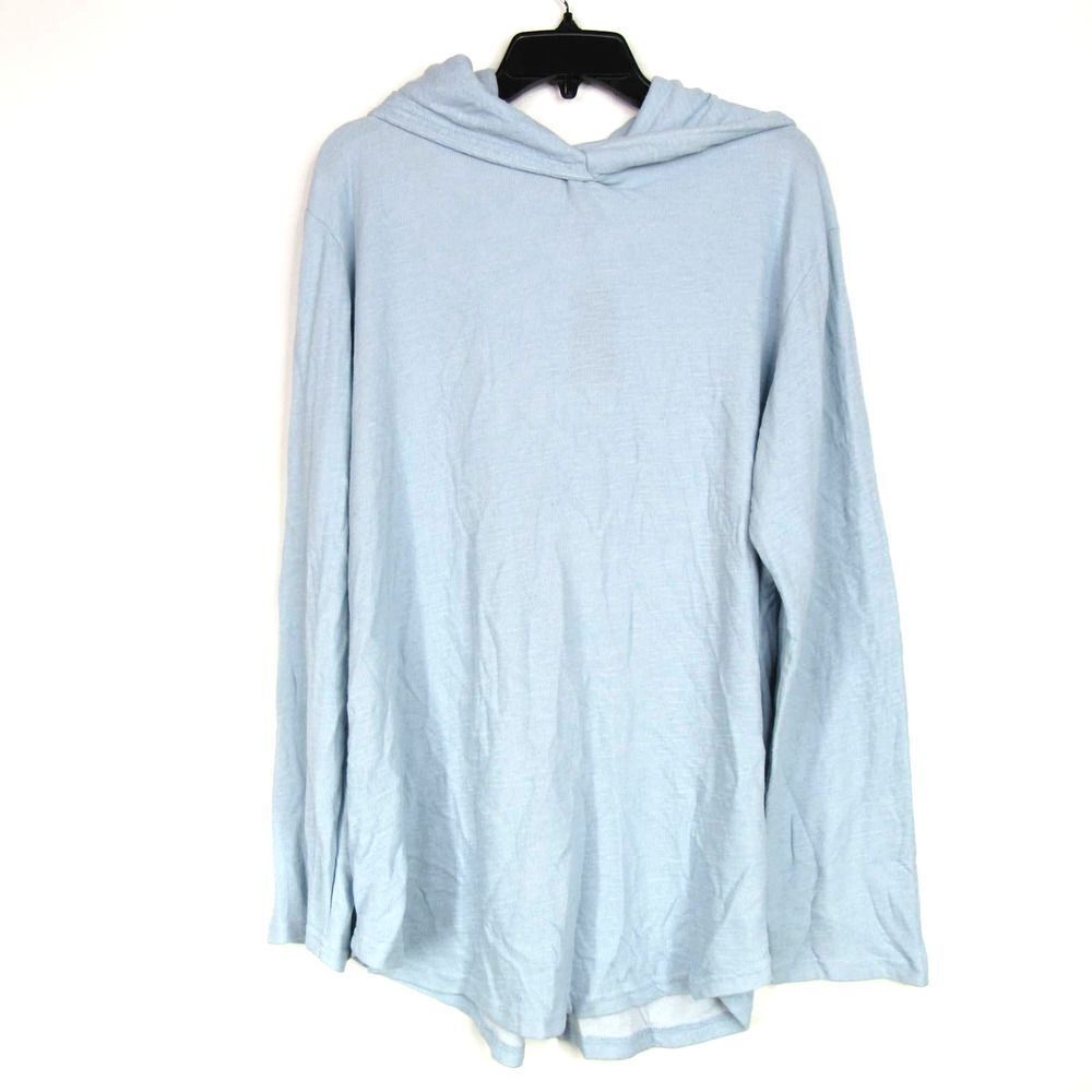 GOODLIFE Double Layer Scallop Hoodie Shirt In Skyway Blue SZ XXL